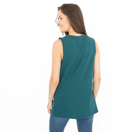 Seasalt Bright Beach Green Keyhole Summer Vest Sleeveless Tops-Quality Brands Outlet-