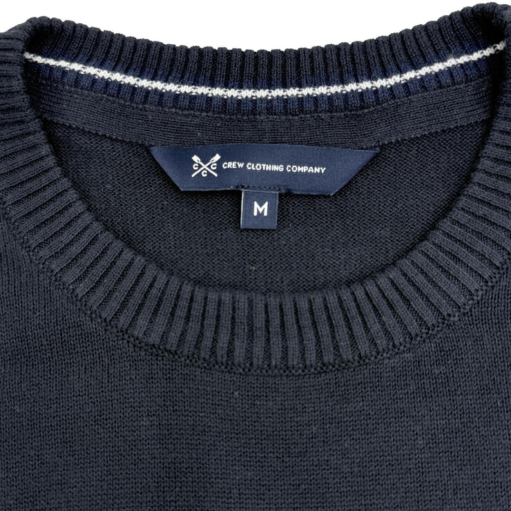 Crew Clothing Mens Knitted Jumper Long Sleeve Navy - Quality Brands Outlet