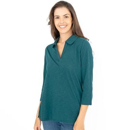 Seasalt Wavecrest Dark Green 3/4 Sleeve Top-Quality Brands Outlet-