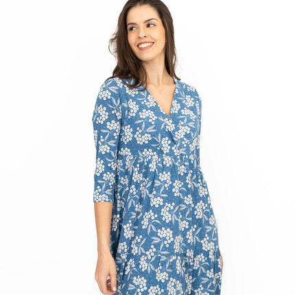 Seasalt Sky Branch Blue Elderflower Shadow Midi Dress-Quality Brands Outlet-
