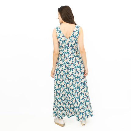 Seasalt Womens Polmanter Floral Blue Jersey Dress-Quality Brands Outlet-