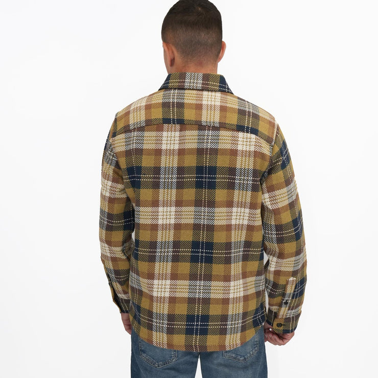 M&S Mens Cotton Rich Check Overshirt Mustard - Quality Brands Outlet