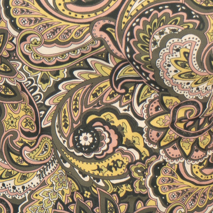 Oasis Green Paisley Print V-Neck Short Sleeve Tops-Quality Brands Outlet-