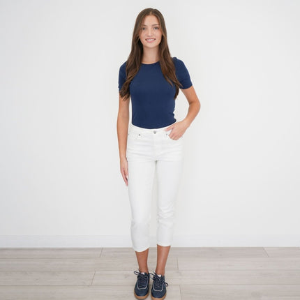 M&S Crop Slim Leg Jeans White-Quality Brands Outlet-