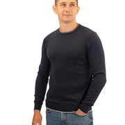 Nicole Farhi Farhi Mens Crew Neck Merino Wool Jumper Navy