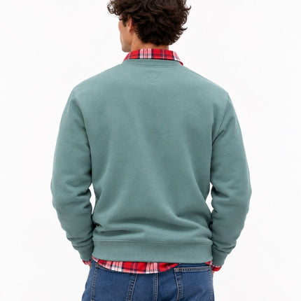 Mens Sweatshirts Classic Logo Print Long Sleeve Tops - Pastel Green-Quality Brands Outlet-