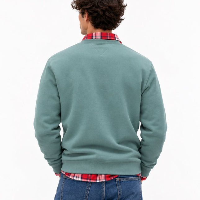 Mens Sweatshirts Classic Logo Print Long Sleeve Tops - Pastel Green-Quality Brands Outlet-