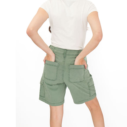 M&S Cargo Shorts Classic Cotton Lyocell Green Easy Wear - Quality Brands Outlet
