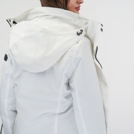 3-in-1 Waterproof Ski Jacket White with Detachable Insert-Quality Brands Outlet-
