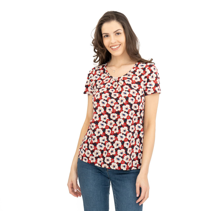 Seasalt Womens Red Floral Siren Song Top