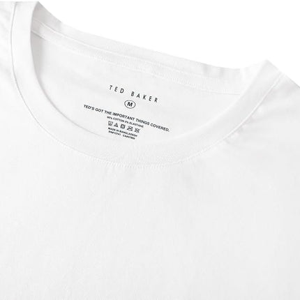 Ted Baker White Stretch Cotton Classic Crew Neck T-Shirt