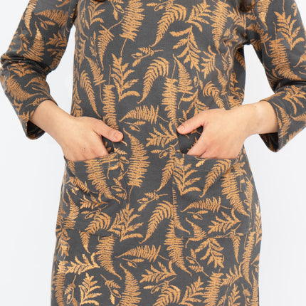 White Stuff Willow Grey Leaves Dress-Quality Brands Outlet-