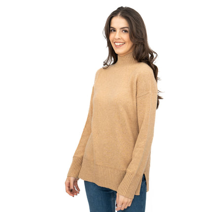 Nobodys Child Longline Jumper Funnel Neck Supersoft Camel-Quality Brands Outlet-