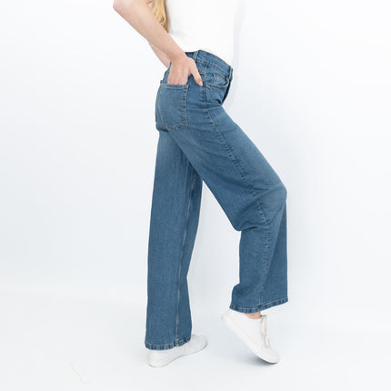 M&S Wide Leg Blue Jeans Medium Indigo Blue