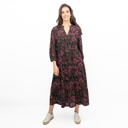 Seasalt Purple Engleheart Dress in Tapestry Bloom Grape Print Midi-Quality Brands Outlet-
