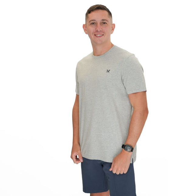 Crew Clothing Mens Grey Short Sleeve T-Shirt-Quality Brands Outlet-