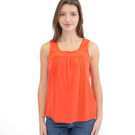 Weird Fish Red Chelle Square Neck Jersey Vest Top - Quality Brands Outlet
