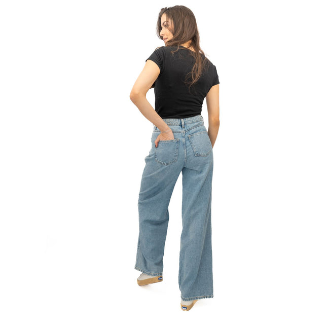 M&S Slouchy Wide Leg Jeans Light Blue Denim-Quality Brands Outlet-