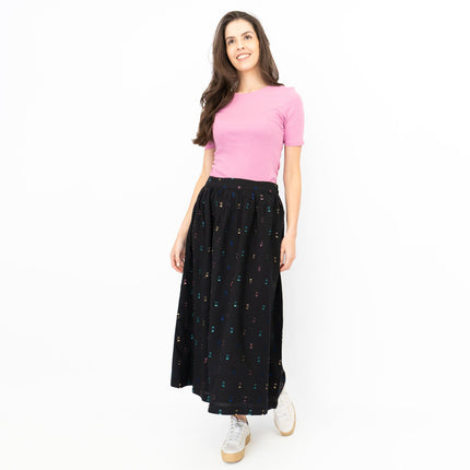 Seasalt Tawny Owl Midi Skirt Golden Heyday Black-Quality Brands Outlet-