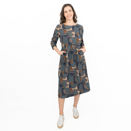 Seasalt Cloudscape Abstract Print Midi Dress-Quality Brands Outlet-