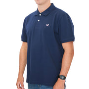 Crew Clothing Polo Shirt Classic Pique Cotton Navy - Quality Brands Outlet