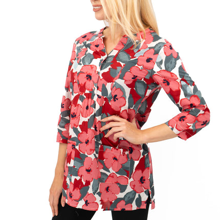 Seasalt Womens Tunic Pink Floral Aventurier in Coastal Chalk Bloom-Quality Brands Outlet-