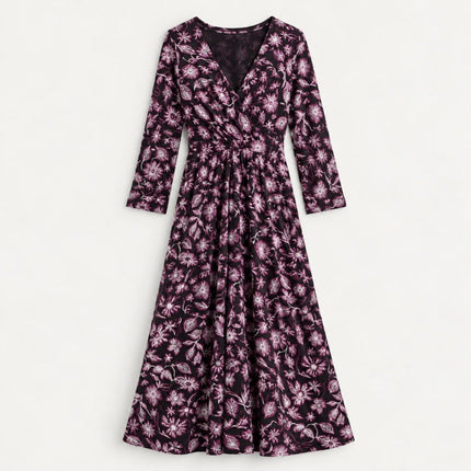 Womens Seasalt Dress Chapelle Jersey Floral Purple Regular-Quality Brands Outlet-
