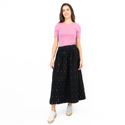 Seasalt Tawny Owl Midi Skirt Golden Heyday Black-Quality Brands Outlet-