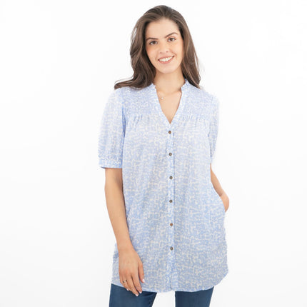 White Stuff Tunic Blue Deeba Longline Top-Quality Brands Outlet-