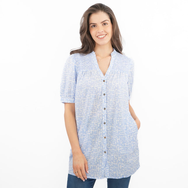 White Stuff Tunic Blue Deeba Longline Top-Quality Brands Outlet-