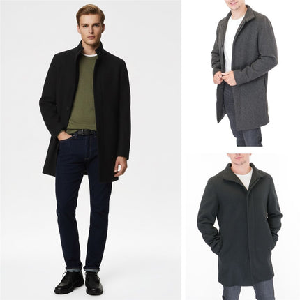 M&S Mens Funnel Neck Coat Navy - Quality Brands Outlet