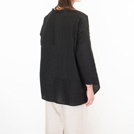 East Clothing Shirt Relaxed Fit Black Cotton Blouse - Quality Brands Outlet