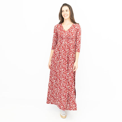 Seasalt Maggie Maxi Dress Berry Gathering Red-Quality Brands Outlet-
