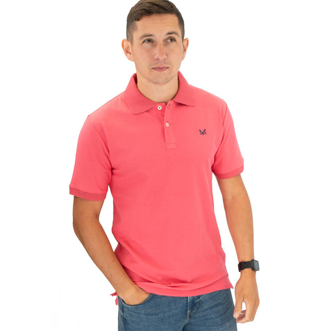 Crew Clothing Company Lightweight Polo Shirt Pink-Quality Brands Outlet-