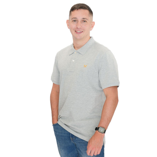Crew Clothing Polo Shirt Classic Pique Cotton Grey-Quality Brands Outlet-