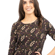 Seasalt Black Dress Tiered Line Strokes Midi - Quality Brands Outlet