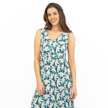 Seasalt Womens Polmanter Floral Blue Jersey Dress-Quality Brands Outlet-