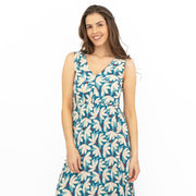 Seasalt Womens Polmanter Floral Blue Jersey Dress