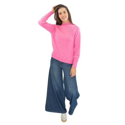 M&S Pink Rib & Bobble Jumper - Quality Brands Outlet