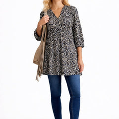 White Stuff Navy Lara Tunic Top - Quality Brands Outlet