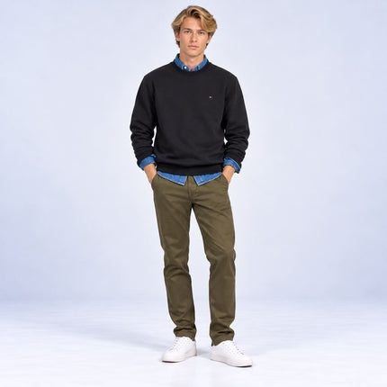Mens Sweatshirts Terry Crew Neck Tops – Black-Quality Brands Outlet-