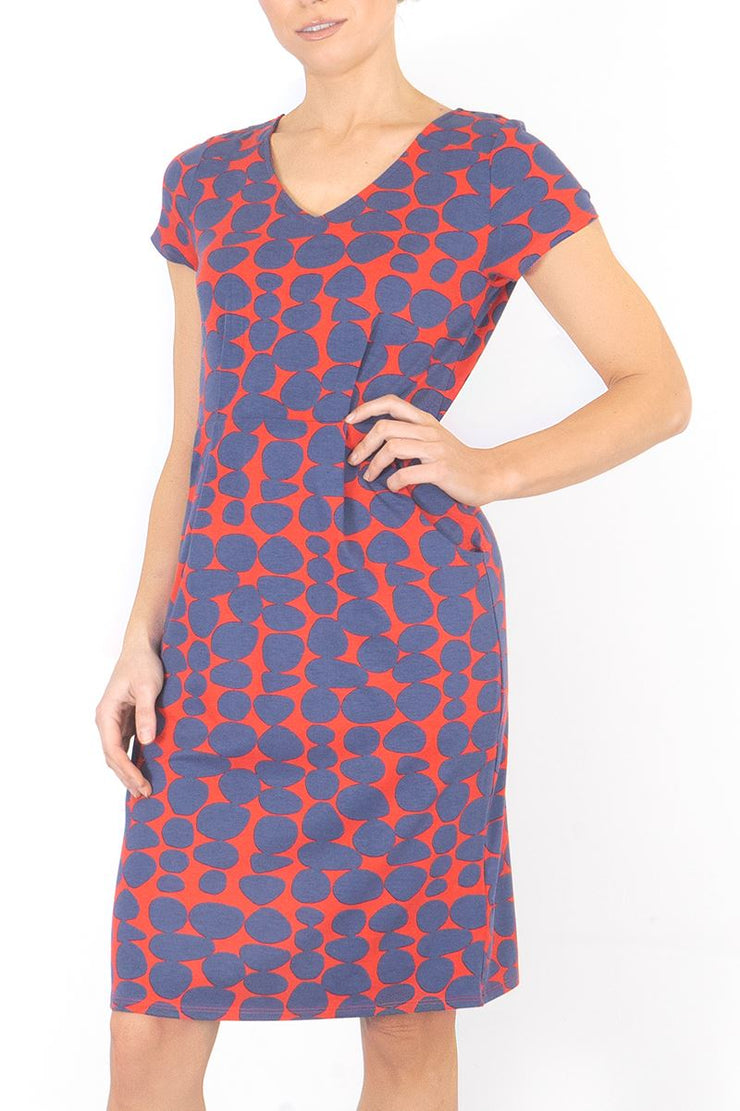 White Stuff Red Navy Jersey Dresses - Quality Brands Outlet