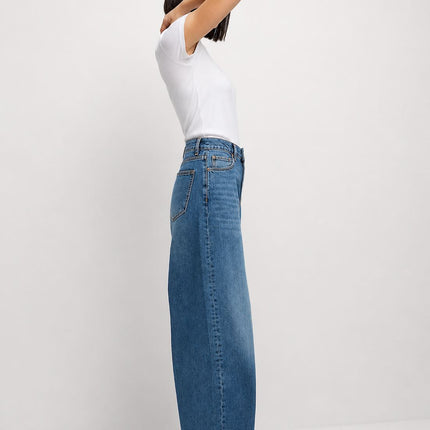 M&S Collection Relaxed Mid Rise Barrel Jeans
