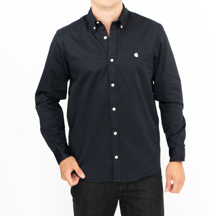 Carhartt WIP Mens Shirt Long Sleeve Madison Navy