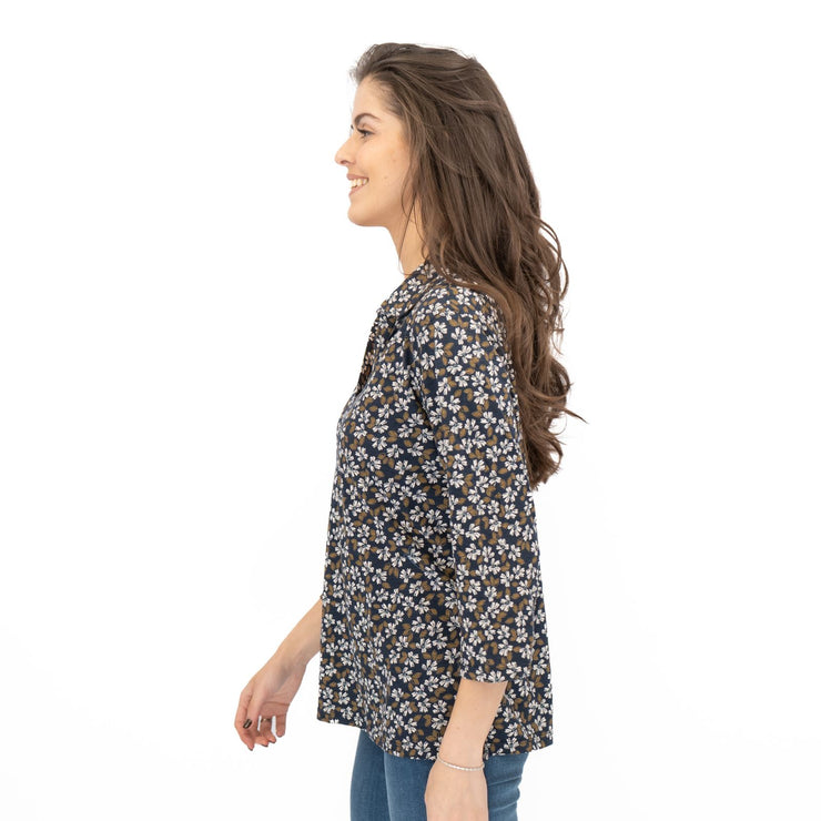 Seasalt Womens Wavecrest Shirt Navy Blue Cotton Jersey - Quality Brands Outlet