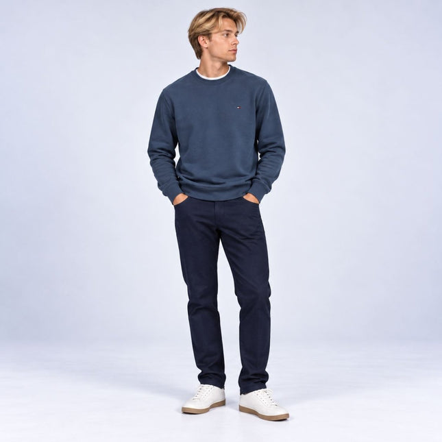 Mens Sweatshirts Terry Crew Neck Tops – Navy-Quality Brands Outlet-