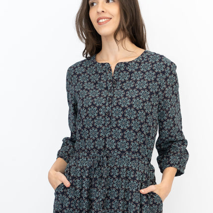 Seasalt Rock Dove Bauble Geo Dark Night Midi Dress-Quality Brands Outlet-