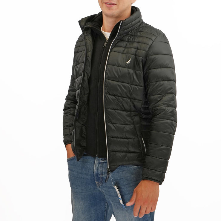 Nautica Performance Double Zip Puffer Jacket Black - Quality Brands Outlet