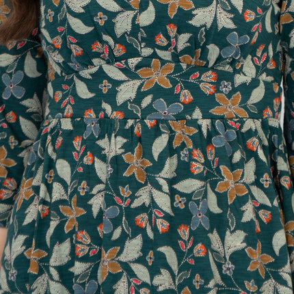 Seasalt Maggie Maxi Dress Green Stitched Clematis Lotch-Quality Brands Outlet-
