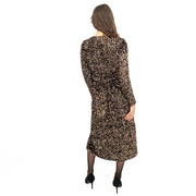 Velvet Sequin Wrap Midi Dress Sparkle Bronze - Quality Brands Outlet